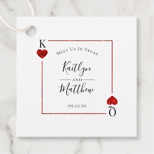 Monogram Playing Card Wedding Save The Date Favor Tags