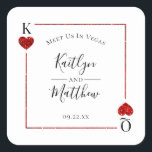 Monogram Playing Card Wedding Save The Date Square Sticker<br><div class="desc">Celebrate in style with these stylish and very trendy wedding save the date stickers. This design is easy to personalize with your special event wording and your guests will be thrilled when they receive these fabulous stickers.</div>