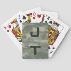 Monogram playing cards with pixel army camouflage