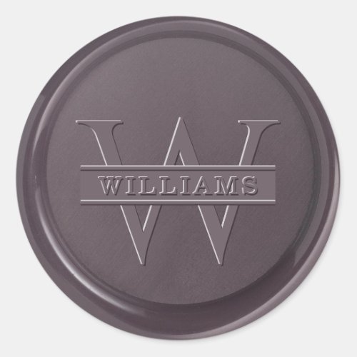 Monogram Plum Wax Seal Sticker