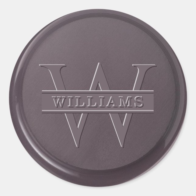 Monogram Plum Wax Seal Sticker (Front)