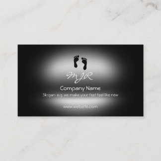 Monogram, Podiatrist, Footprints, metallic-effect Business Card