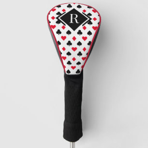 Monogram Poker Card Suit Pattern Golf Head Cover