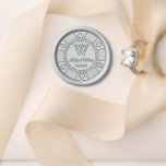 Monogram Poker Chip Casino Wedding Wax Seal Stamp<br><div class="desc">Celebrate in style with this modern casino poker chip style wax seal stamp. The design has easy to personalize template wording which is perfect for any fancy celebration including weddings,  bridal showers,  anniversaries,  etc. Matching wedding items can be found in the collection.</div>