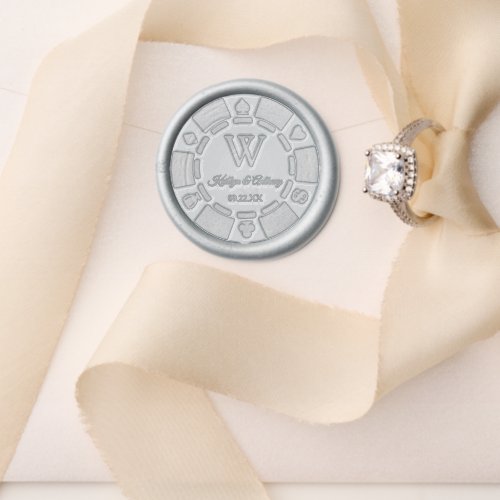 Monogram Poker Chip Casino Wedding Wax Seal Stamp