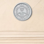 Monogram Poker Chip Casino Wedding Wax Seal Sticker<br><div class="desc">Celebrate in style with this modern casino poker chip style wax seal sticker. The design has easy to personalize template wording which is perfect for any fancy celebration including weddings,  bridal showers,  anniversaries,  etc. Matching wedding items can be found in the collection.</div>