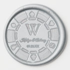 Monogram Poker Chip Casino Wedding