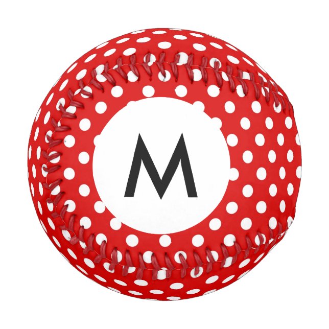 Monogram Polka dot background Baseball (Front Left)