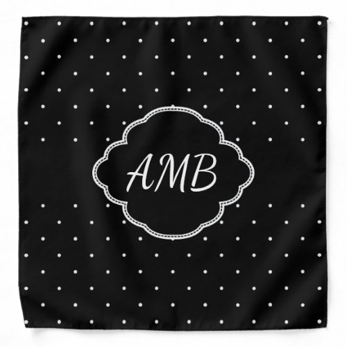 Monogram  Polka Dots Bandana