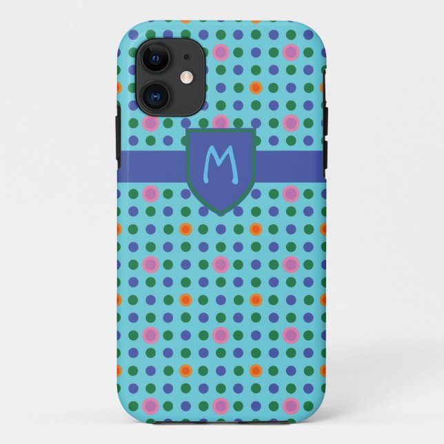 Monogram Polka Dots Custom iPhone 5/5s Case (Back)