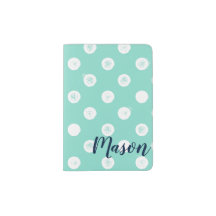 Monogram Polka Dots - Mint & White