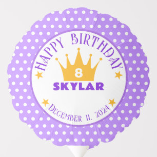 Monogram Polka Dots, Purple Birthday Balloon