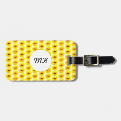 Monogram Poppy Gold Yellow  Floral Abstract Gift Luggage Tag
