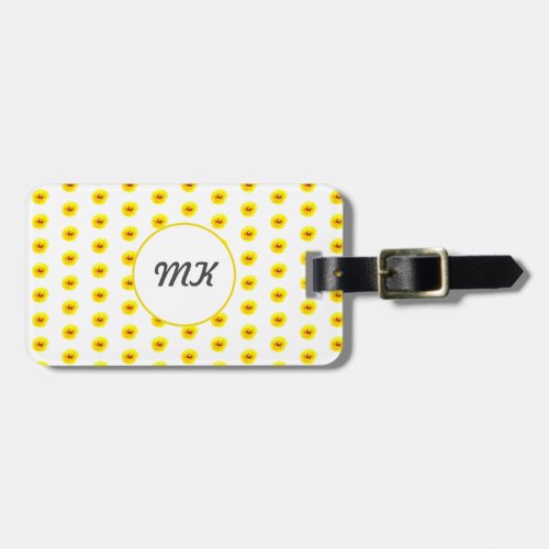 Monogram Poppy Gold Yellow  Floral Abstract Name Luggage Tag