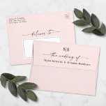 Monogram Porcelain Pink A7 5x7 Wedding Invitation Envelope<br><div class="desc">Monogram Porcelain Pink A7 5x7 Wedding Invitation Envelopes (other sizes to choose from). This modern wedding envelope design has a simple solid background color, and initial letters. Shown in the new colorway. With a gorgeous signature handwriting script font with tails. To see more, search for Chic Paperie's 2022 wedding collections...</div>