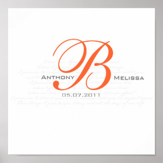 Monogram Poster-Wedding Vow Poster