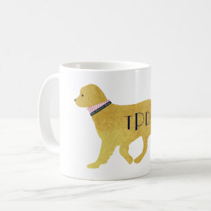 Monogram Preppy Golden Retriever Coffee Mug
