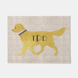 Buy: Stripes and Seashells Golden Retriever Doormat Dog