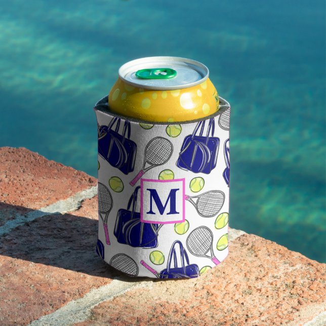 Monogram Preppy Tennis Navy Can Cooler (In Situ Pool)