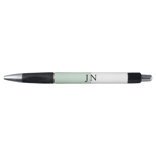 Monogram Pretty Green Pastel White Color Block Pen (Front)