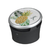 Monogram Pretty Pineapple and Leaves Bluetooth Speaker (Side)