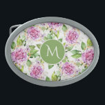 Monogram Pretty Purple Green Watercolor Floral Belt Buckle<br><div class="desc">Monogram Pretty Purple Green Watercolor Floral Belt Buckle features a modern pretty purple and green watercolor floral pattern with your personalised monogram in the center. Personalize by editing the text in the text box provided. Designed by ©Evco Studio www.zazzle.com/store/evcostudio</div>
