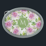 Monogram Pretty Purple Green Watercolor Floral Belt Buckle<br><div class="desc">Monogram Pretty Purple Green Watercolor Floral Belt Buckle features a modern pretty purple and green watercolor floral pattern with your personalised monogram in the center. Personalize by editing the text in the text box provided. Designed by ©Evco Studio www.zazzle.com/store/evcostudio</div>