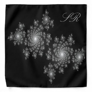 Monogram Pretty Sparkle fractal pattern Bandana