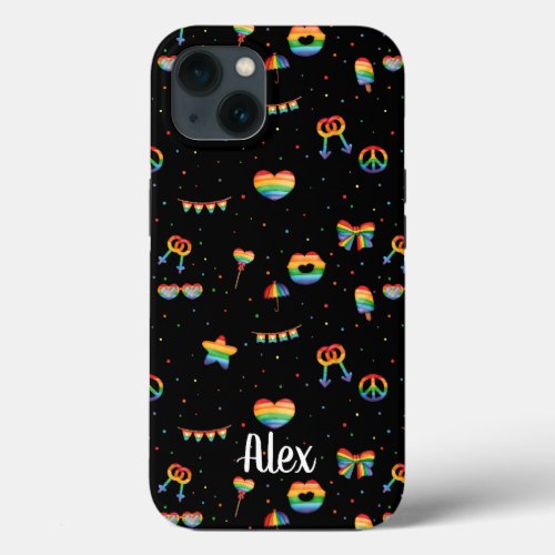Monogram Pride Rainbow LGBT Gay Queer One Love iPhone 13 Case