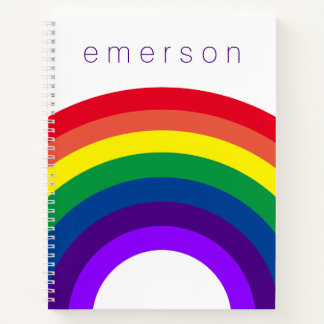 Monogram Primary Rainbow  Notebook