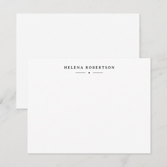 Monogram Professional Black and White Note Card (Front/Back)