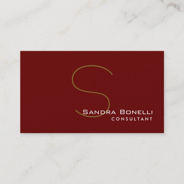 Monogram Professional Consultant Business Card (Front)