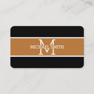 Monogram Professional Copper Modern Business Card