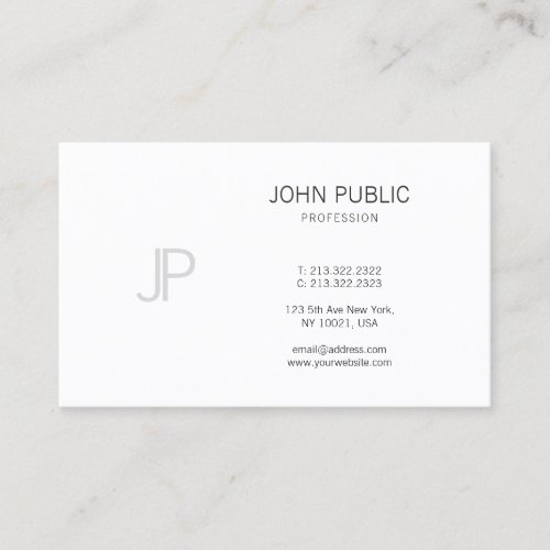 Monogram Professional Design Elegant Modern Plain Business Card