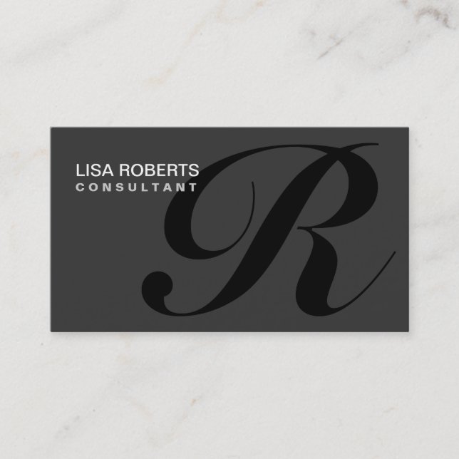 Monogram Professional Elegant Makeup Artist Business Card (Front)
