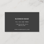 Monogram Professional Elegant Modern Black Business Card (Back)