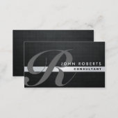 Monogram Professional Elegant Modern Black Business Card (Front/Back)