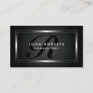 Monogram Professional Elegant Modern Black Business Card