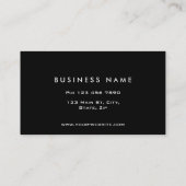 Monogram Professional Elegant Modern Black Business Card (Back)