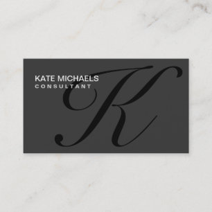 Monogram Professional Elegant Modern Black Business Card