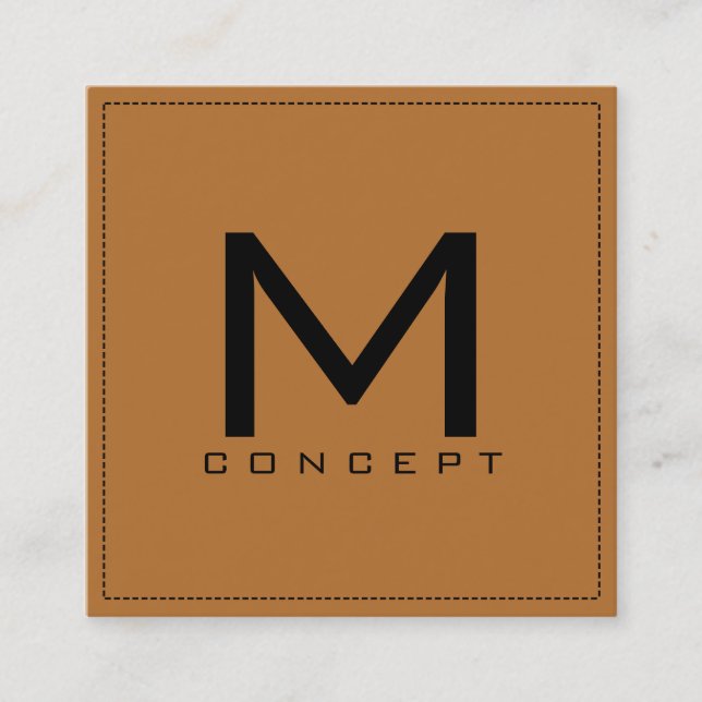 Monogram Professional Elegant Modern Copper Square Business Card (Front)
