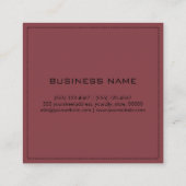 Monogram Professional Elegant Modern Cordovan Square Business Card (Back)
