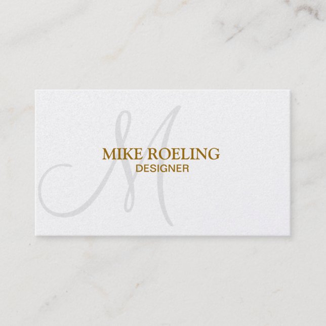 Monogram Professional Elegant Modern Gold Business Card (Front)