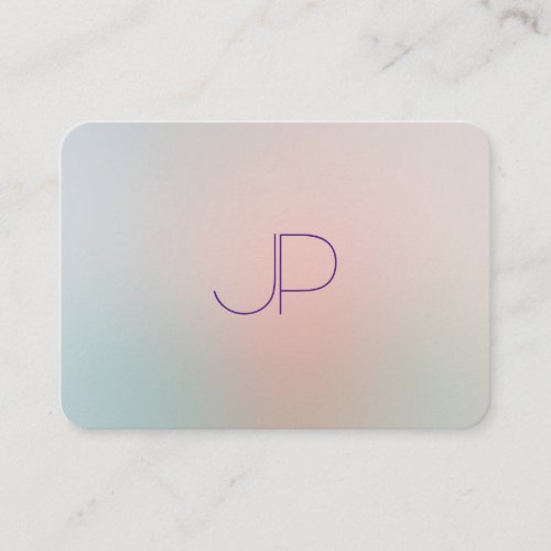 Monogram Professional Elegant Modern Pastel Colors Business Card