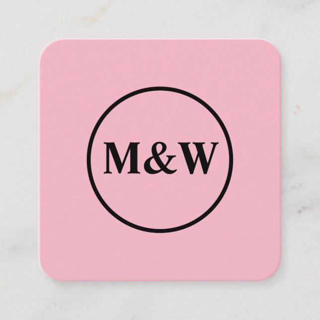 Monogram Professional Elegant Square Business Card (Front)