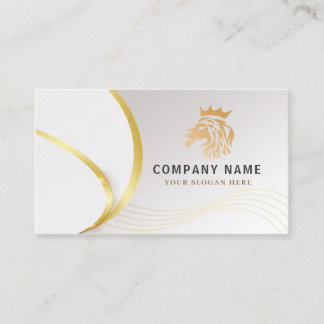 Monogram Professional Gold Lion Logo Business Card