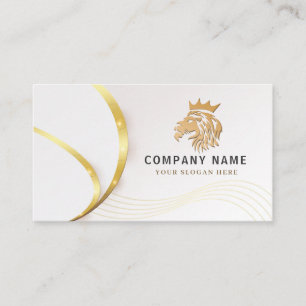 Monogram Professional Gold Lion Logo Business Card