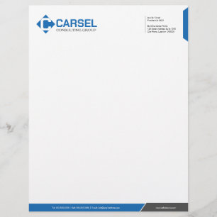 Monogram Professional Grey Blue Letterhead