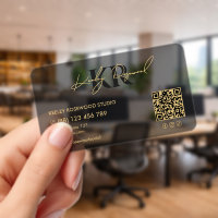 Monogram Professional Initial Black Transparent QR