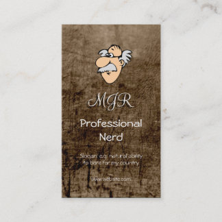 Monogram, Professional Nerd, leather-effect Business Card